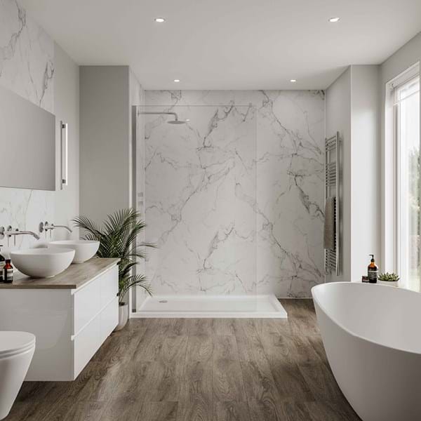 Modern bathroom wall panels